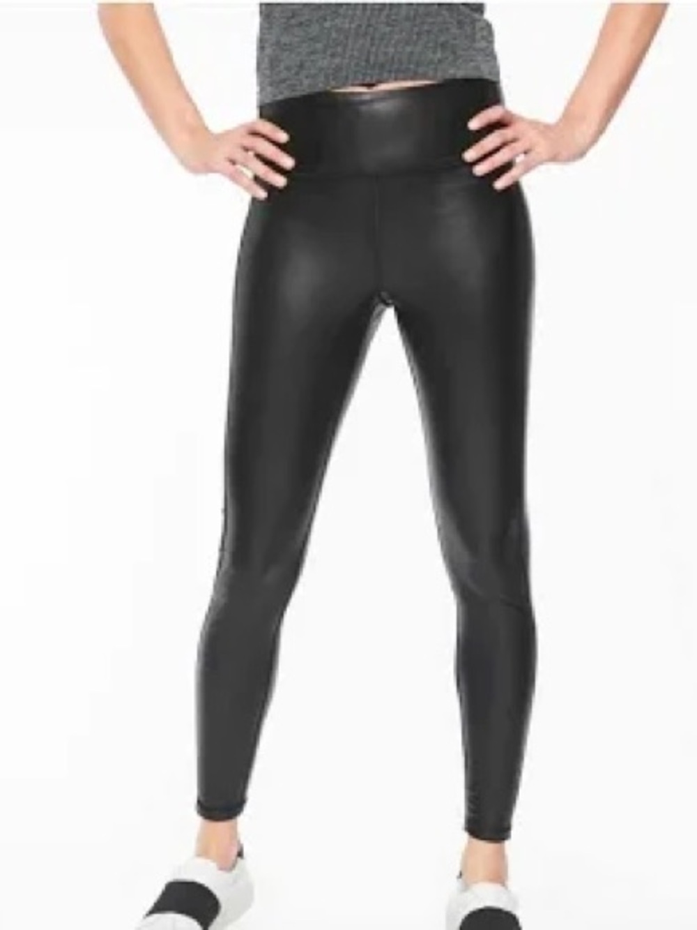 Athleta Black Faux Leather High Rise Legging Size Medium